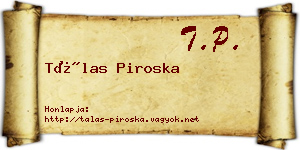 Tálas Piroska névjegykártya