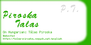piroska talas business card
