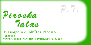 piroska talas business card